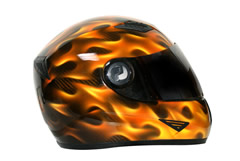 ヘルメット　塗装　炎