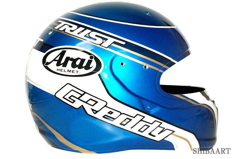 Araiヘルメット グラフィックペイント ｄ１ ドリフト ｔｒｕｓｔ Greddy