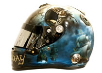 レーシングヘルメット　ペイント ARAIGP6s　海賊船デザイン