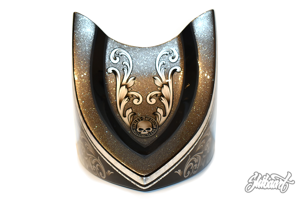 ハーレー　半ヘル　リーフエンブレム　スポスタ　カスタムペイント ハーレー 半ヘル リーフエンブレム スポスタ カスタムペイント