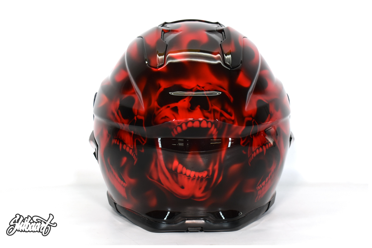 SHOEI GT-Air3をベースにリアルフレイムスのペイント制作の施工事例3